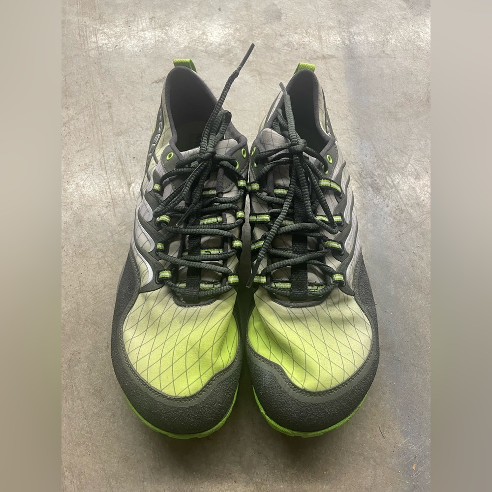 Merrell men’s size 13. Minimalist shoe. Vibram. Worn once. Excellent condition.